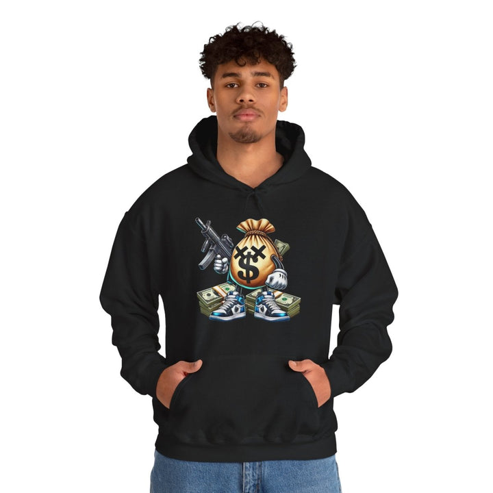 Armed Money Bag Unisex Hoodie - Black - S - Armed Money Bag Unisex Hoodie - Tatoo Tee