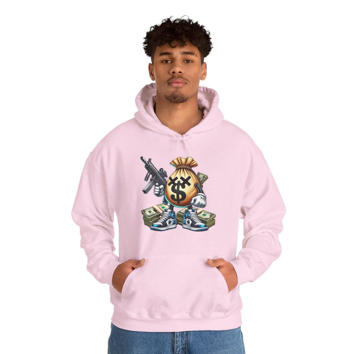 Armed Money Bag Unisex Hoodie - Light Pink - S - Armed Money Bag Unisex Hoodie - Tatoo Tee