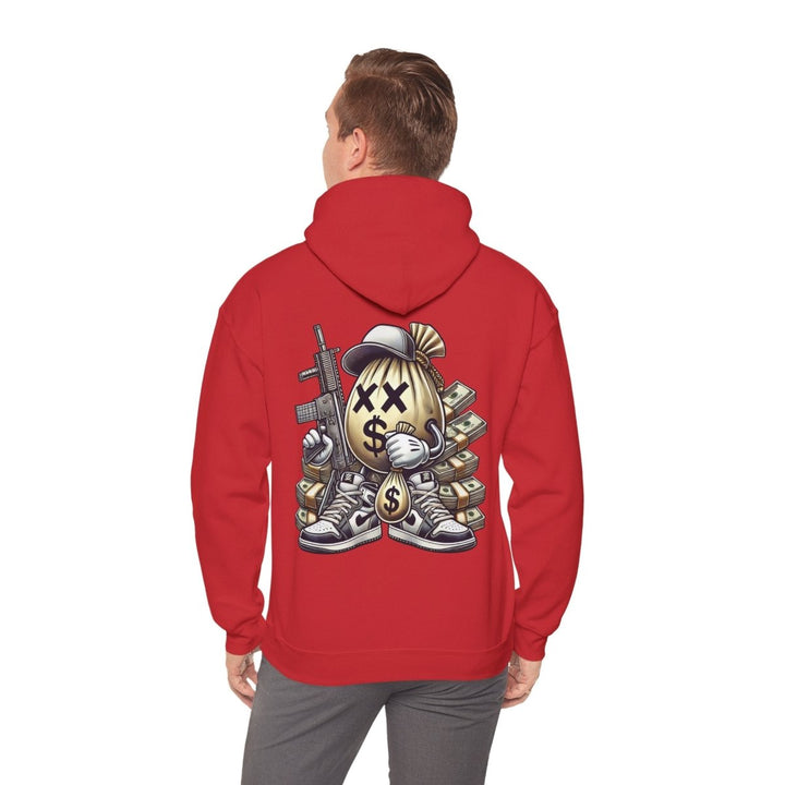 Armed Money Bag Unisex Hoodie - Red - S - Armed Money Bag Unisex Hoodie - Tatoo Tee