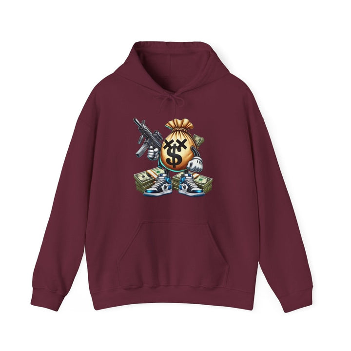 Armed Money Bag Unisex Hoodie - Red - S - Armed Money Bag Unisex Hoodie - Tatoo Tee