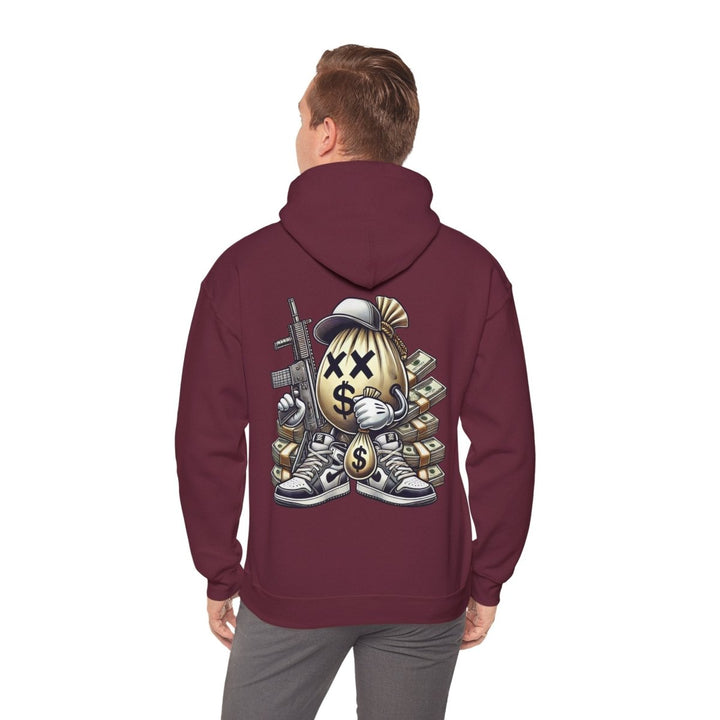 Armed Money Bag Unisex Hoodie - Red - S - Armed Money Bag Unisex Hoodie - Tatoo Tee