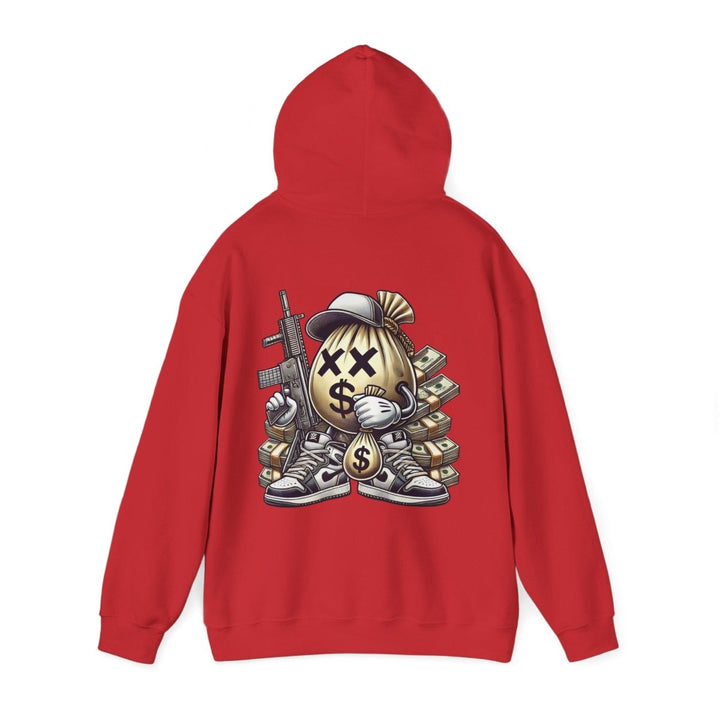 Armed Money Bag Unisex Hoodie - Red - S - Armed Money Bag Unisex Hoodie - Tatoo Tee