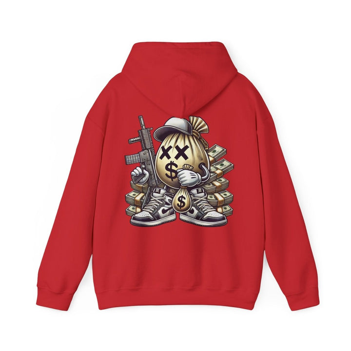 Armed Money Bag Unisex Hoodie - Red - S - Armed Money Bag Unisex Hoodie - Tatoo Tee