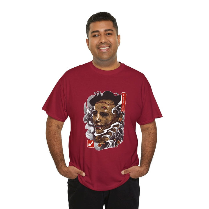 Artistic Skull Design Unisex Heavy Cotton Tee - Cardinal Red - S - Artistic Skull Design Unisex Heavy Cotton Tee - Tatoo Tee