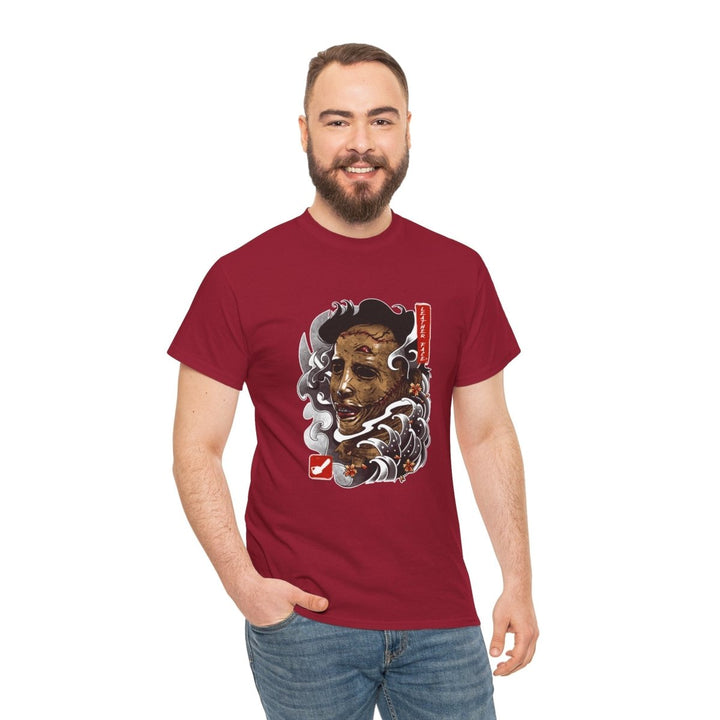Artistic Skull Design Unisex Heavy Cotton Tee - Cardinal Red - S - Artistic Skull Design Unisex Heavy Cotton Tee - Tatoo Tee