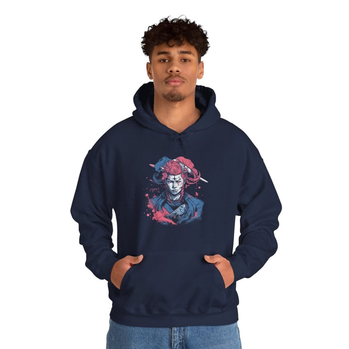 Artistic Unisex Hooded Sweatshirt - Unique Graphic Design for Trendsetters - Navy - S - Artistic Unisex Hooded Sweatshirt - Unique Graphic Design for Trendsetters - Tatoo Tee