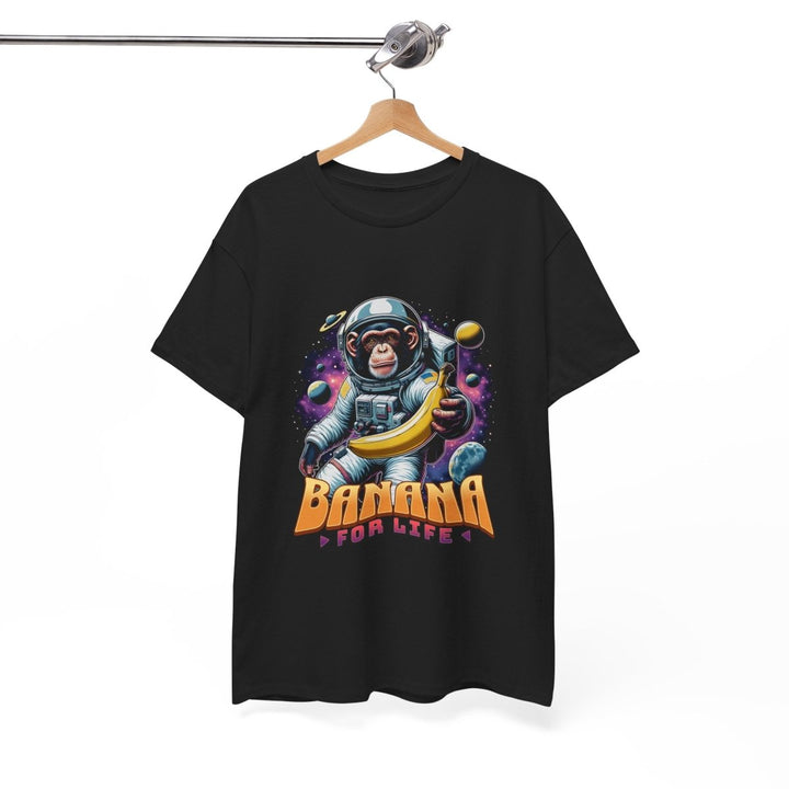 Astronaut Monkey T-Shirt - Banana for Life Graphic Tee - Black - S - Astronaut Monkey T-Shirt - Banana for Life Graphic Tee - Tatoo Tee