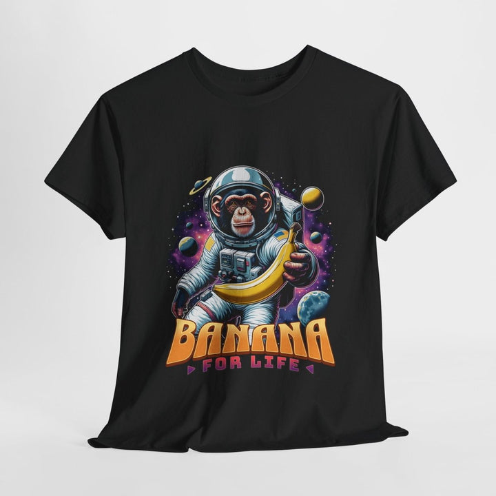 Astronaut Monkey T-Shirt - Banana for Life Graphic Tee - Black - S - Astronaut Monkey T-Shirt - Banana for Life Graphic Tee - Tatoo Tee
