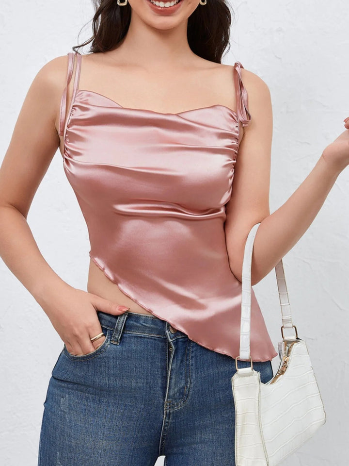 Asymmetrical Tie Shoulder Cami - Dusty Pink - S - 215ed297 - 864f - 4745 - 97ff - 5fb8c01c2c77 - Max - Origin - Tatoo Tee