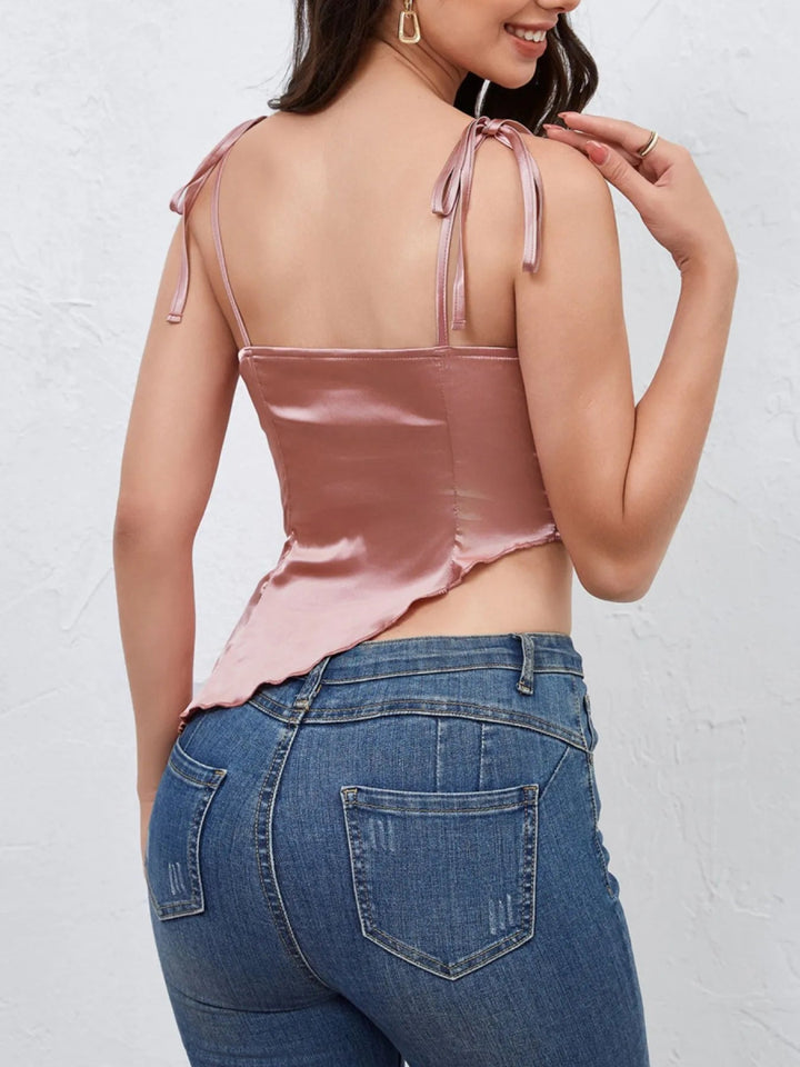 Asymmetrical Tie Shoulder Cami - Dusty Pink - S - 93c71efb - ad28 - 4ea8 - 9495 - 92fba57ad2f7 - Max - Origin - Tatoo Tee