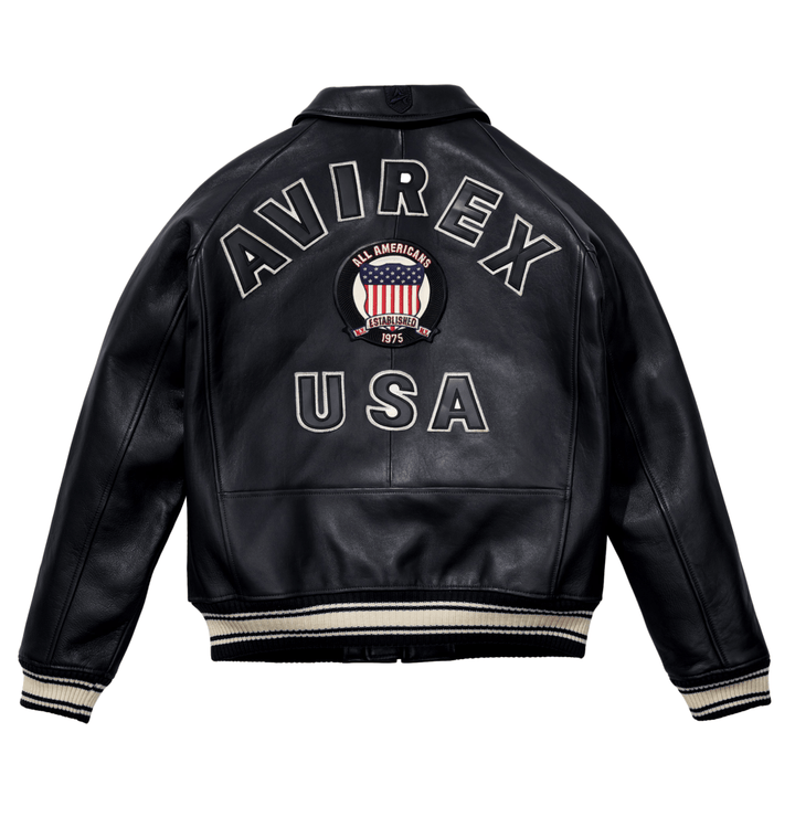 Avirex Black Icon Jacket - JET BLACK - XS - Avirex Black Icon Jacket - Tatoo Tee