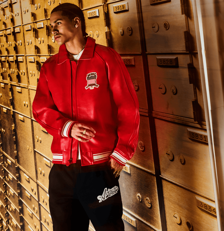 Avirex Red Icon Jacket - SALVAGE RED - XS - Avirex Red Icon Jacket - Tatoo Tee