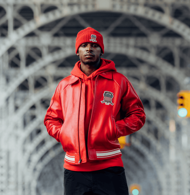 Avirex Red Icon Jacket - SALVAGE RED - XS - Avirex Red Icon Jacket - Tatoo Tee