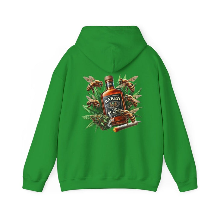 Baked And Buzzed Whiskey And Bees Unisex Hoodie - Red - S - Baked And Buzzed Whiskey And Bees Unisex Hoodie - Tatoo Tee