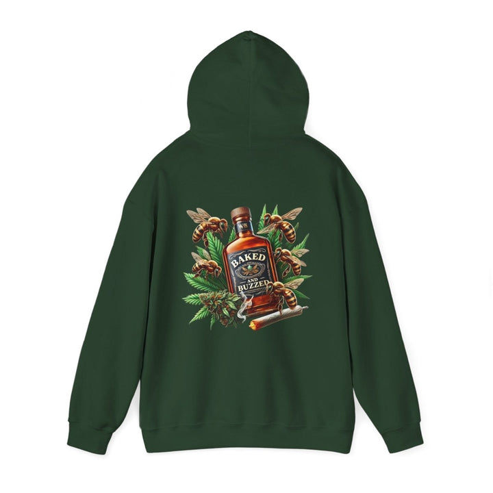 Baked And Buzzed Whiskey And Bees Unisex Hoodie - Red - S - Baked And Buzzed Whiskey And Bees Unisex Hoodie - Tatoo Tee
