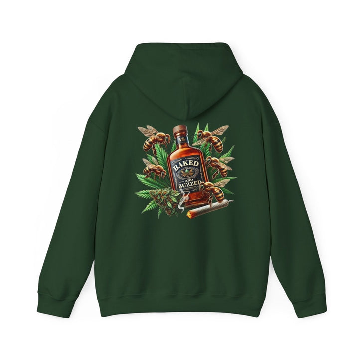 Baked And Buzzed Whiskey And Bees Unisex Hoodie - Red - S - Baked And Buzzed Whiskey And Bees Unisex Hoodie - Tatoo Tee