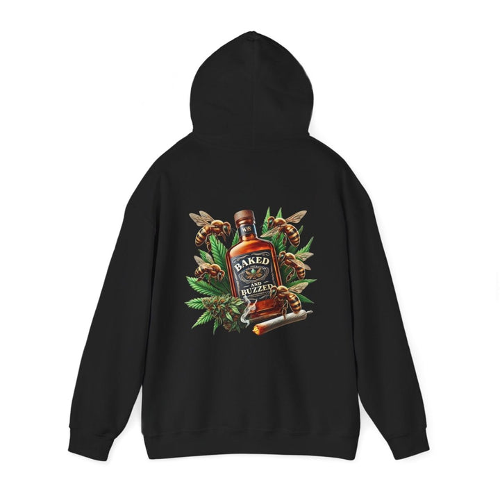 Baked And Buzzed Whiskey And Bees Unisex Hoodie - Red - S - Baked And Buzzed Whiskey And Bees Unisex Hoodie - Tatoo Tee
