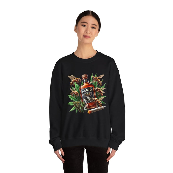 Baked And Buzzed Whiskey And Bees Unisex Sweatshirt - S - Heliconia - Baked And Buzzed Whiskey And Bees Unisex Sweatshirt - Tatoo Tee
