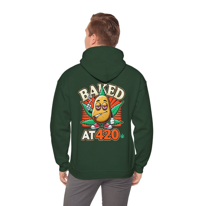 Baked At 420 Unisex Hoodie - Forest Green - S - Baked At 420 Unisex Hoodie - Tatoo Tee
