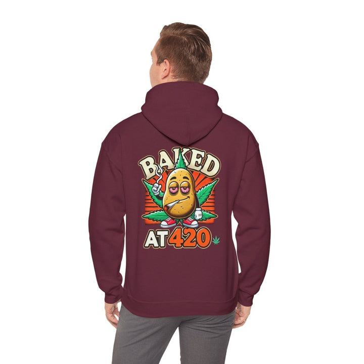 Baked At 420 Unisex Hoodie - Maroon - S - Baked At 420 Unisex Hoodie - Tatoo Tee
