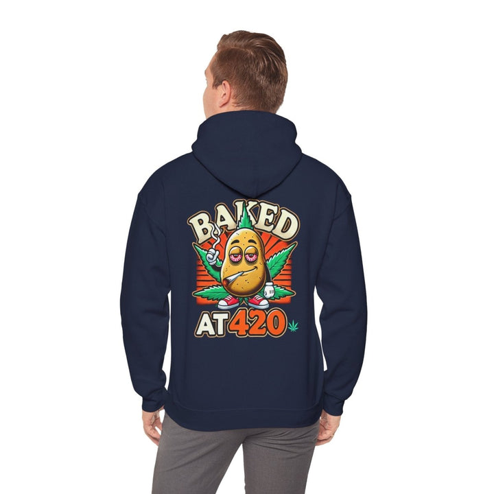 Baked At 420 Unisex Hoodie - Navy - S - Baked At 420 Unisex Hoodie - Tatoo Tee