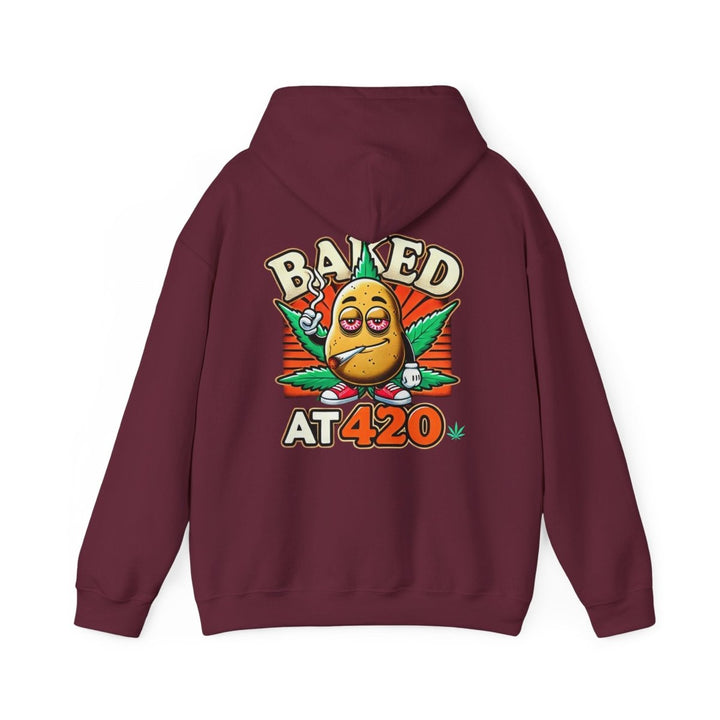 Baked At 420 Unisex Hoodie - Red - S - Baked At 420 Unisex Hoodie - Tatoo Tee