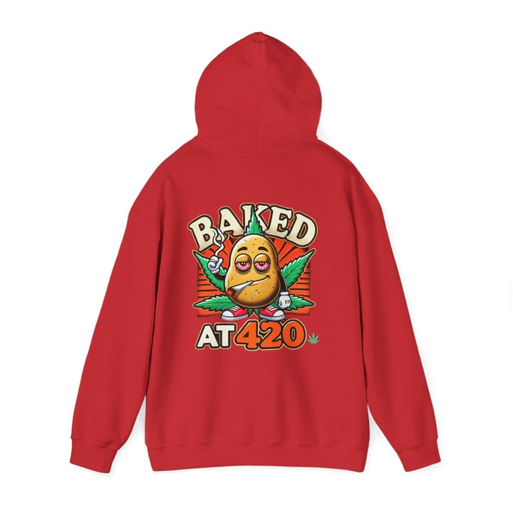 Baked At 420 Unisex Hoodie - Red - S - Baked At 420 Unisex Hoodie - Tatoo Tee