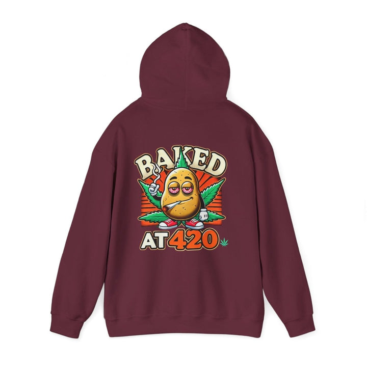 Baked At 420 Unisex Hoodie - Red - S - Baked At 420 Unisex Hoodie - Tatoo Tee