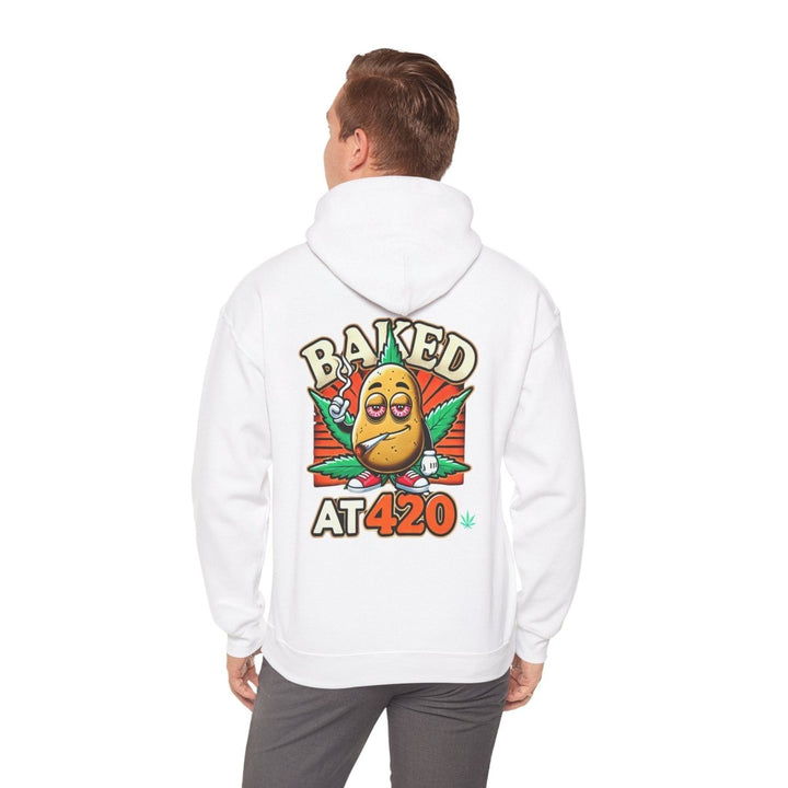 Baked At 420 Unisex Hoodie - White - S - Baked At 420 Unisex Hoodie - Tatoo Tee