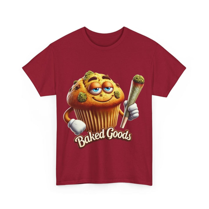 Baked Goods Muffin Unisex Heavy Cotton Tee - Cardinal Red - S - Baked Goods Muffin Unisex Heavy Cotton Tee - Tatoo Tee