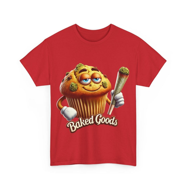 Baked Goods Muffin Unisex Heavy Cotton Tee - Cardinal Red - S - Baked Goods Muffin Unisex Heavy Cotton Tee - Tatoo Tee