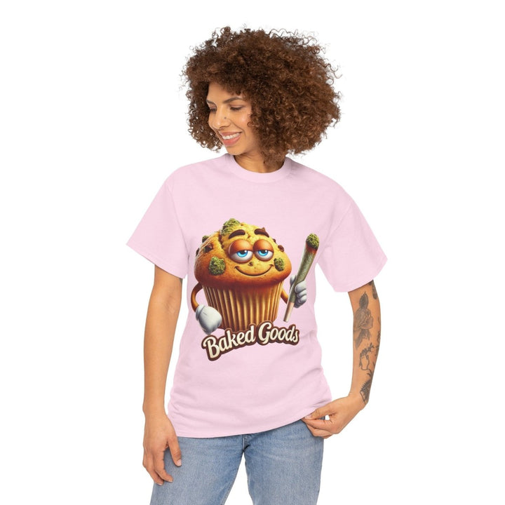 Baked Goods Muffin Unisex Heavy Cotton Tee - Light Pink - S - Baked Goods Muffin Unisex Heavy Cotton Tee - Tatoo Tee
