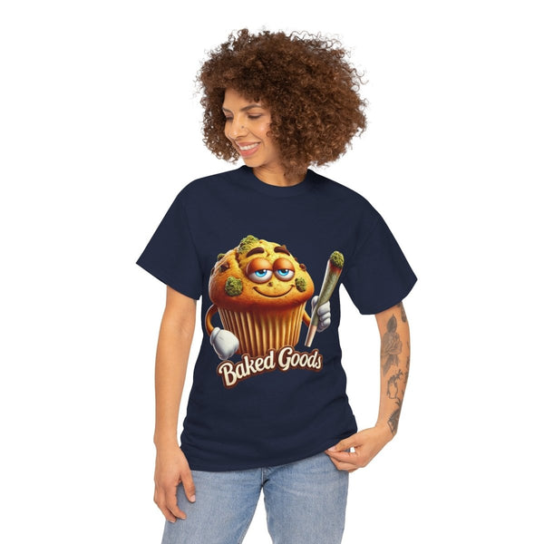 Baked Goods Muffin Unisex Heavy Cotton Tee - Navy - S - Baked Goods Muffin Unisex Heavy Cotton Tee - Tatoo Tee