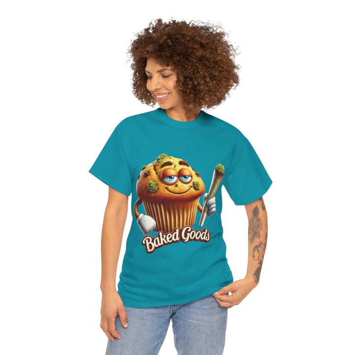 Baked Goods Muffin Unisex Heavy Cotton Tee - Tropical Blue - S - Baked Goods Muffin Unisex Heavy Cotton Tee - Tatoo Tee