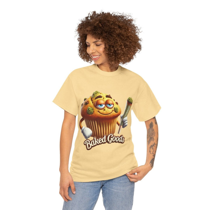Baked Goods Muffin Unisex Heavy Cotton Tee - Yellow Haze - S - Baked Goods Muffin Unisex Heavy Cotton Tee - Tatoo Tee