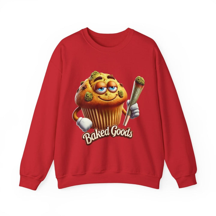 Baked Goods Muffin Unisex Sweatshirt - S - Red - Baked Goods Muffin Unisex Sweatshirt - Tatoo Tee
