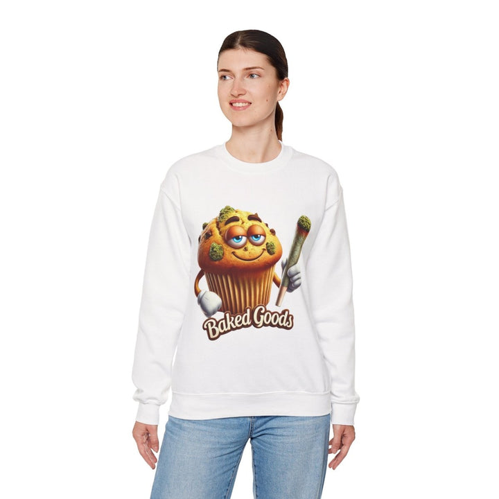 Baked Goods Muffin Unisex Sweatshirt - S - White - Baked Goods Muffin Unisex Sweatshirt - Tatoo Tee