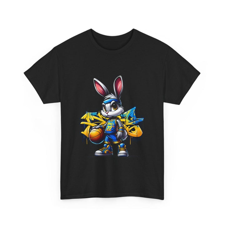 Bascket Ball Bunny Unisex Heavy Cotton Tee - Heliconia - S - Bascket Ball Bunny Unisex Heavy Cotton Tee - Tatoo Tee