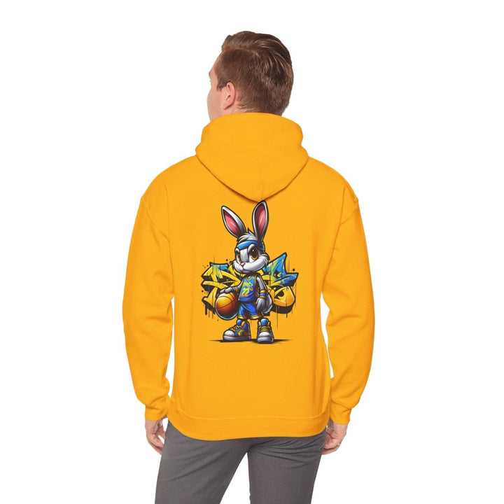 Bascket Ball Bunny Unisex Hoodie - Gold - S - Bascket Ball Bunny Unisex Hoodie - Tatoo Tee