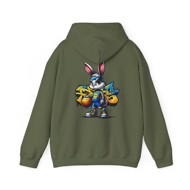 Bascket Ball Bunny Unisex Hoodie - Heliconia - S - Bascket Ball Bunny Unisex Hoodie - Tatoo Tee