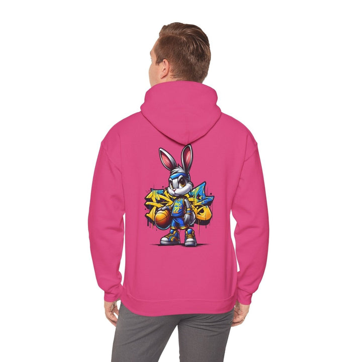 Bascket Ball Bunny Unisex Hoodie - Heliconia - S - Bascket Ball Bunny Unisex Hoodie - Tatoo Tee