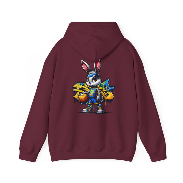 Bascket Ball Bunny Unisex Hoodie - Heliconia - S - Bascket Ball Bunny Unisex Hoodie - Tatoo Tee