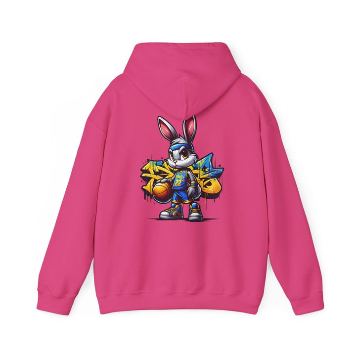 Bascket Ball Bunny Unisex Hoodie - Heliconia - S - Bascket Ball Bunny Unisex Hoodie - Tatoo Tee