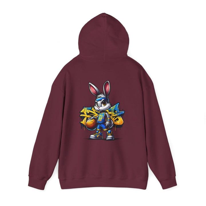 Bascket Ball Bunny Unisex Hoodie - Heliconia - S - Bascket Ball Bunny Unisex Hoodie - Tatoo Tee