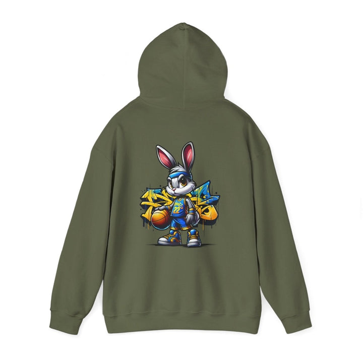 Bascket Ball Bunny Unisex Hoodie - Heliconia - S - Bascket Ball Bunny Unisex Hoodie - Tatoo Tee