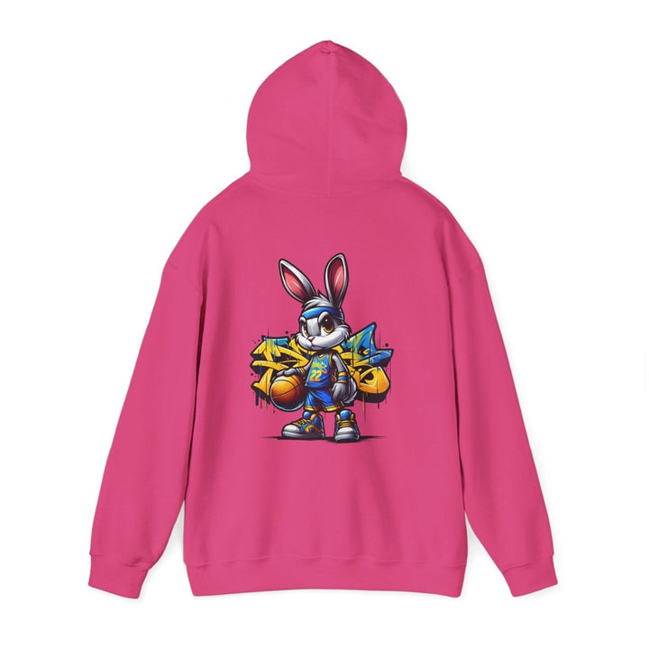 Bascket Ball Bunny Unisex Hoodie - Heliconia - S - Bascket Ball Bunny Unisex Hoodie - Tatoo Tee