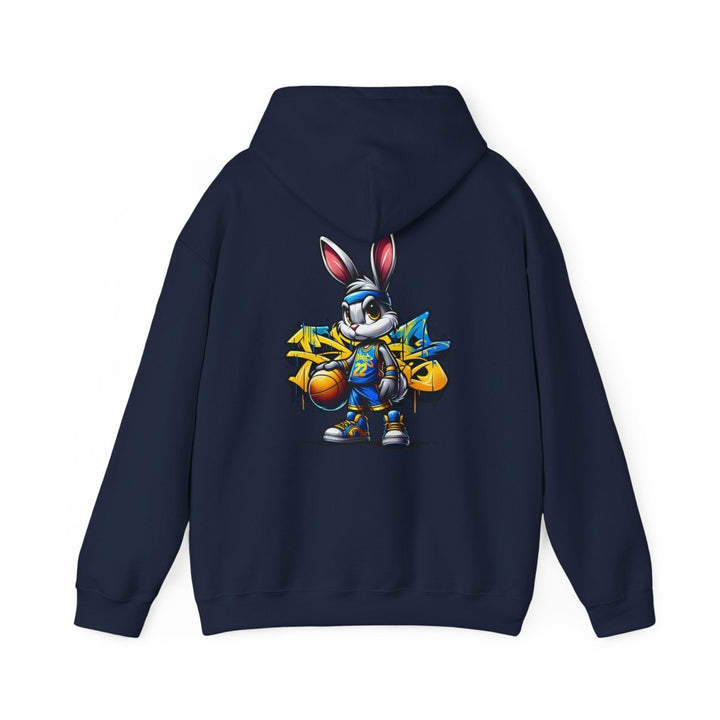 Bascket Ball Bunny Unisex Hoodie - Heliconia - S - Bascket Ball Bunny Unisex Hoodie - Tatoo Tee