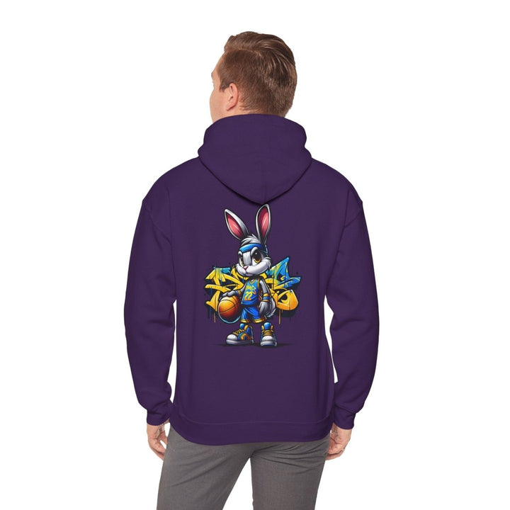 Bascket Ball Bunny Unisex Hoodie - Purple - S - Bascket Ball Bunny Unisex Hoodie - Tatoo Tee