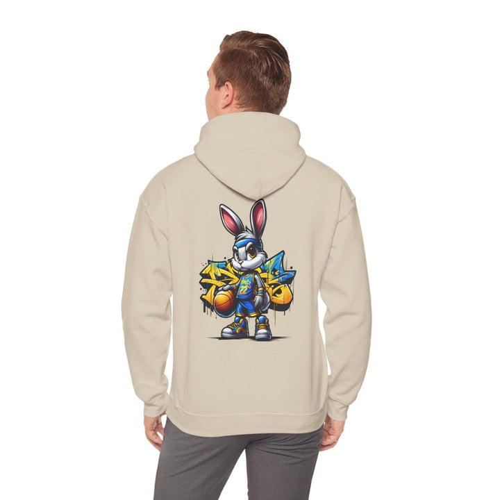 Bascket Ball Bunny Unisex Hoodie - Sand - S - Bascket Ball Bunny Unisex Hoodie - Tatoo Tee