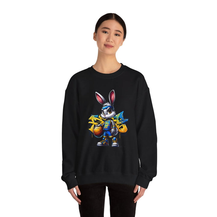 Bascket Ball Bunny Unisex Sweatshirt - S - Black - Bascket Ball Bunny Unisex Sweatshirt - Tatoo Tee